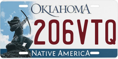 OK license plate 206VTQ