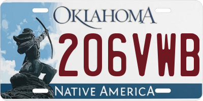 OK license plate 206VWB