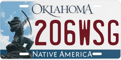 OK license plate 206WSG