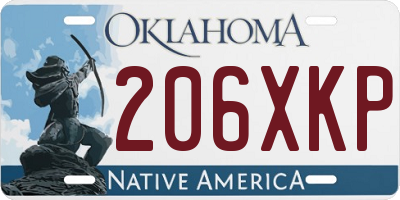 OK license plate 206XKP