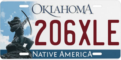 OK license plate 206XLE