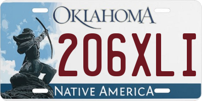 OK license plate 206XLI