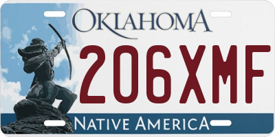 OK license plate 206XMF