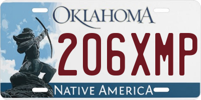 OK license plate 206XMP