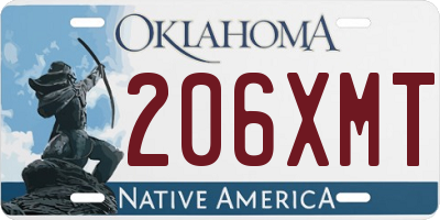 OK license plate 206XMT