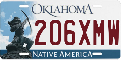 OK license plate 206XMW