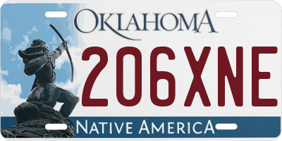 OK license plate 206XNE