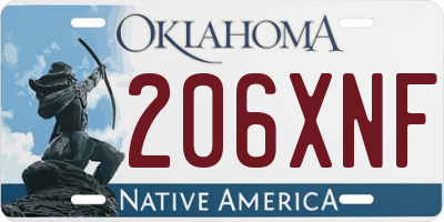 OK license plate 206XNF