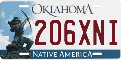 OK license plate 206XNI