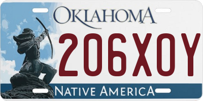OK license plate 206XOY