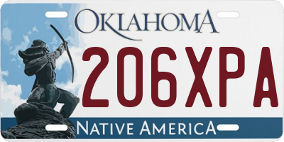 OK license plate 206XPA