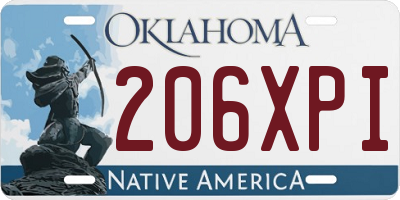 OK license plate 206XPI