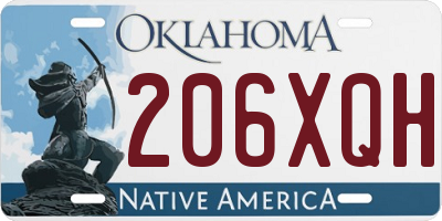 OK license plate 206XQH