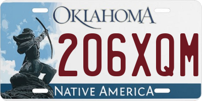 OK license plate 206XQM