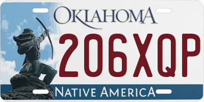 OK license plate 206XQP