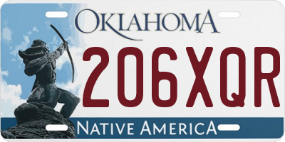 OK license plate 206XQR
