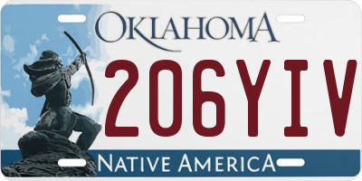 OK license plate 206YIV