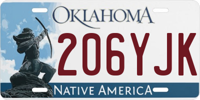 OK license plate 206YJK