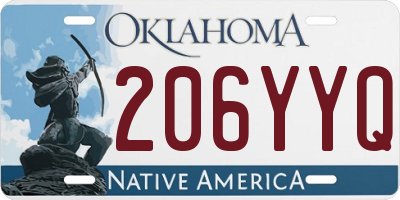 OK license plate 206YYQ