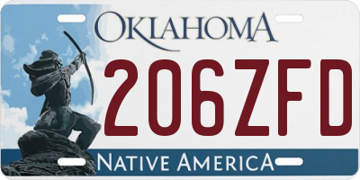 OK license plate 206ZFD
