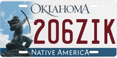 OK license plate 206ZIK