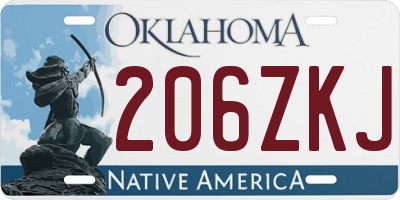 OK license plate 206ZKJ