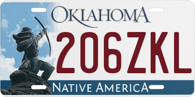 OK license plate 206ZKL