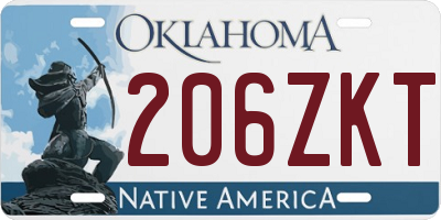 OK license plate 206ZKT