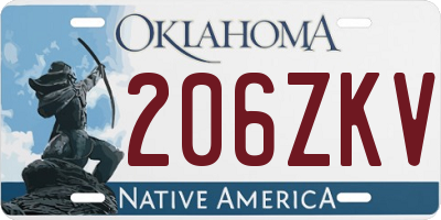 OK license plate 206ZKV