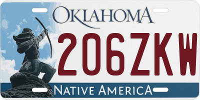 OK license plate 206ZKW