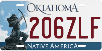 OK license plate 206ZLF