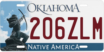 OK license plate 206ZLM