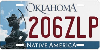 OK license plate 206ZLP
