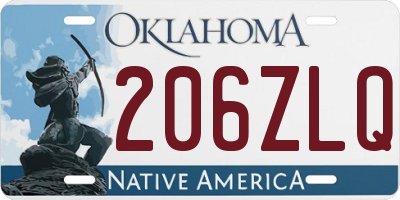 OK license plate 206ZLQ