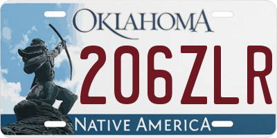 OK license plate 206ZLR