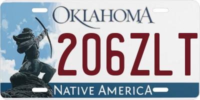 OK license plate 206ZLT