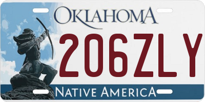 OK license plate 206ZLY