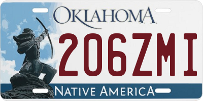 OK license plate 206ZMI