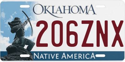 OK license plate 206ZNX