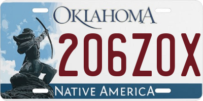 OK license plate 206ZOX