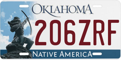 OK license plate 206ZRF