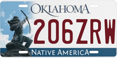 OK license plate 206ZRW