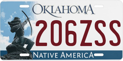 OK license plate 206ZSS