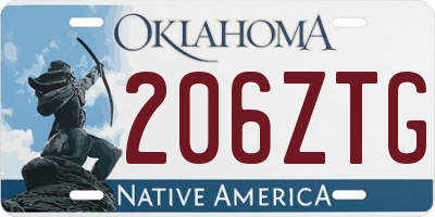OK license plate 206ZTG