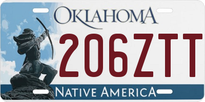 OK license plate 206ZTT