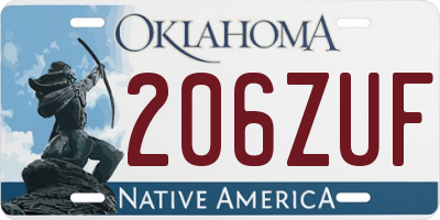 OK license plate 206ZUF