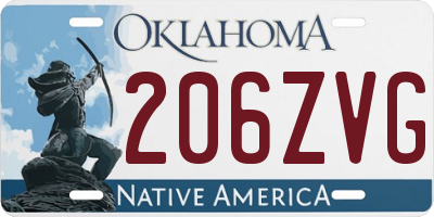 OK license plate 206ZVG