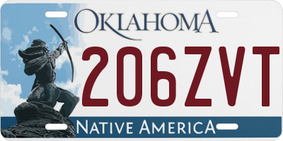 OK license plate 206ZVT