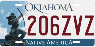 OK license plate 206ZVZ