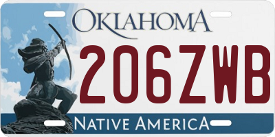 OK license plate 206ZWB